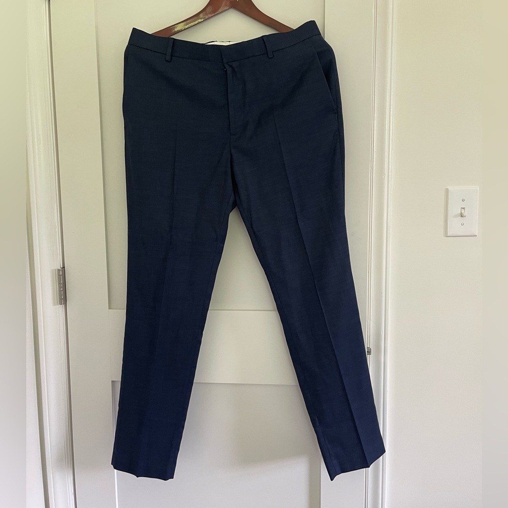 H&M Blue Dress Pants Tailored Straight-Leg